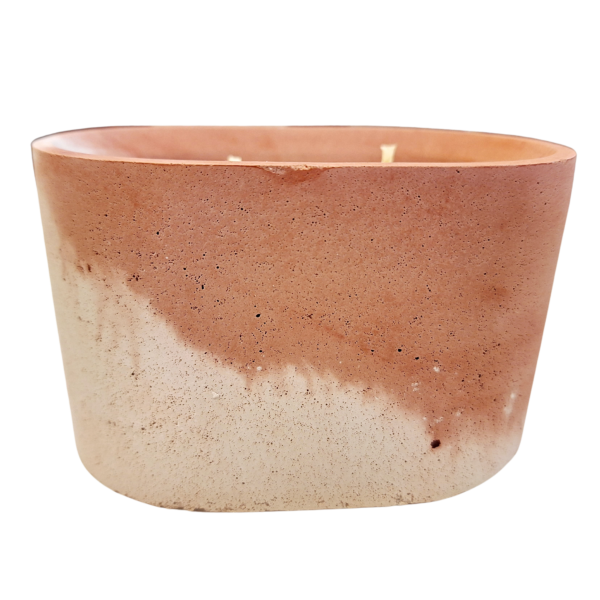 Oval Concrete Candle side